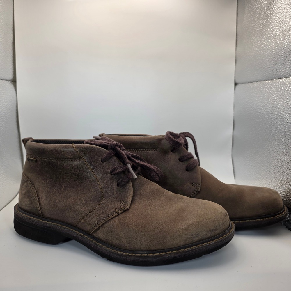 ECCO Chukka Boots Mens 39 Brown‎ Gore-Tex Leather Waterproof Shock Point Lace Up